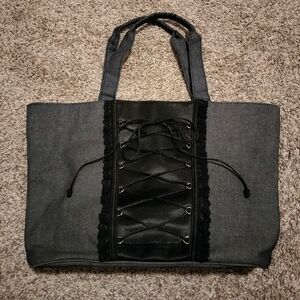 Victoria's Secret Corset Tote Bag Pink Satin Inside